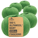 Alpawool® Baby 200 Fingering CF284 - 6x50g Alpakawolle Salbei