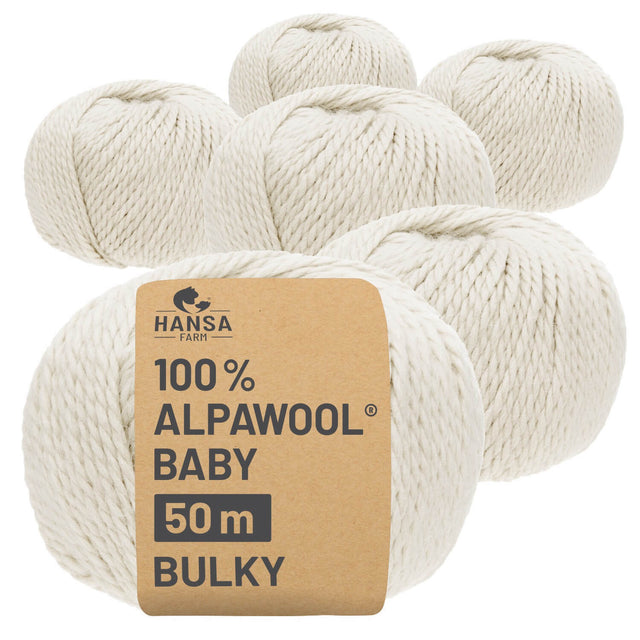 Alpawool® Baby 50 Bulky CF320 - 6x50g Alpakawolle Wildsnow