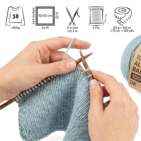 Alpawool® Baby 100 DK CF243 - 6x50g Alpaca Wool Ice Blue