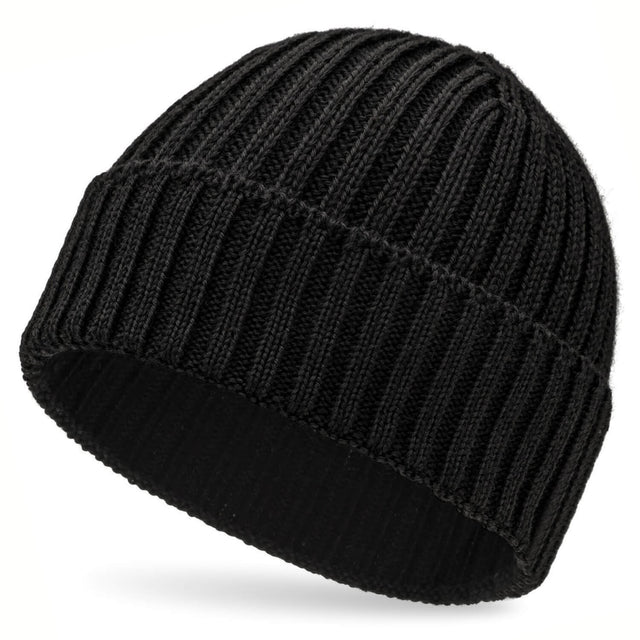 ALPAWOOL® Baby 100 Damen und Herren Mütze Schwarz (NFA15)