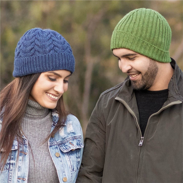 ALPAWOOL® Baby 100 bonnet femme et homme vert moyen chiné (HF285)