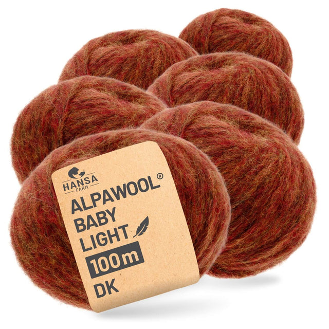 Alpawool® Baby 100 Light HF158 - 6er Set Alpakawolle Herbstlaub Melange