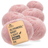 Alpawool® Baby 100 Light HF161 - 6er Set Alpakawolle Perlrosa Melange