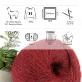 Alpawool® Baby 100 Light HF179 - 6er Set Alpakawolle Weinrot Melange