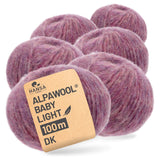 Alpawool® Baby 100 Light HF197 - 6er Set Alpakawolle Beere Melange