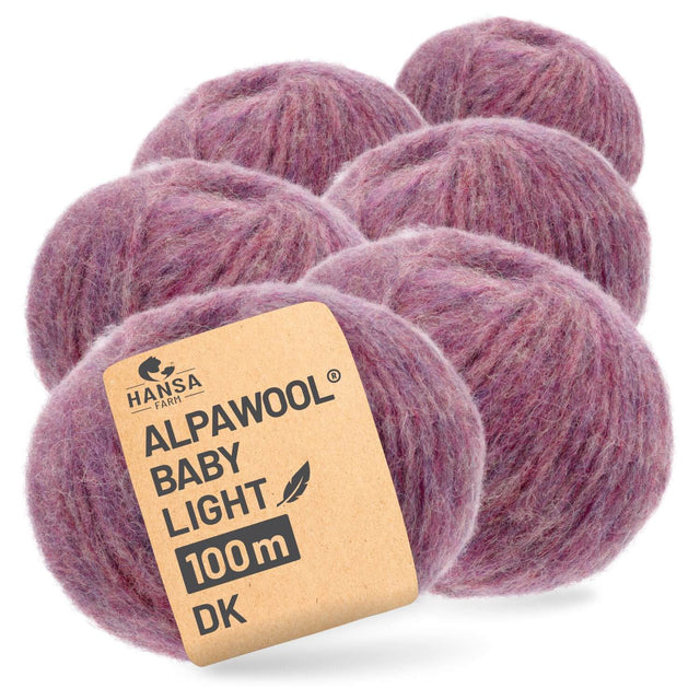 Alpawool® Baby 100 Light HF197 - 6er Set Alpakawolle Beere Melange