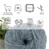 Alpawool® Baby 100 Light HF243 - 6er Set Alpakawolle Grau-Grün Melange