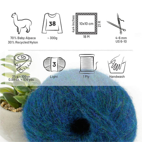 Alpawool® Baby 100 Light HF259 - 6er Set Alpakawolle Deep Ocean Melange