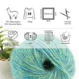 Alpawool® Baby 100 Light HF266 - 6er Set Alpakawolle Blau-Gruen Melange