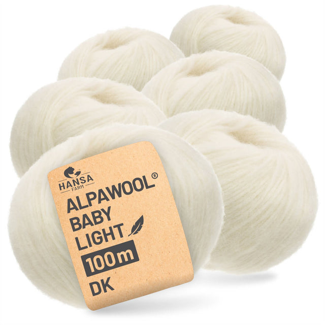 Alpawool® Baby 100 Light NFA01 - 6er Set Alpakawolle Natur