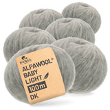 Alpawool® Baby 100 Light NFA09 - 6er Set Alpakawolle Silbergrau
