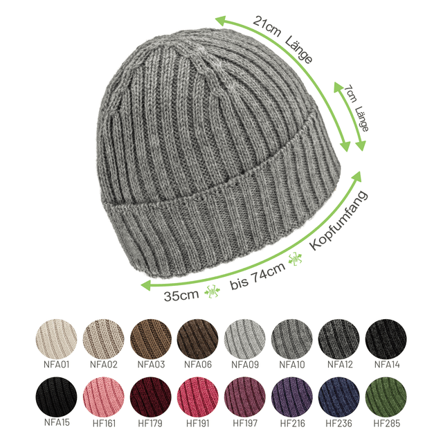 ALPAWOOL® Baby 100 Damen und Herren Mütze Hellgrau (NFA10)