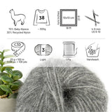 Alpawool® Baby 100 Light NFA12 - 6er Set Alpakawolle Dunkelgrau