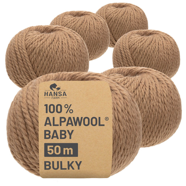 Alpawool® Baby 50 Bulky NFA03 - 6x50g Alpakawolle Cappuccino