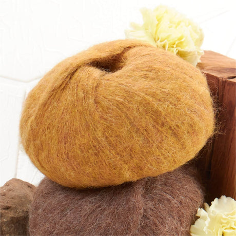 Alpawool® Baby Brushed HF114 - 4x50g Alpaca Wool Mustard Yellow Melange