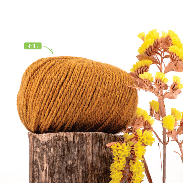 Alpawool® Baby 100 DK HF114 - 6x50g Alpaca Wool Mustard Yellow Melange