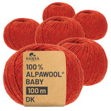 Alpawool® Baby 100 DK HF149 - 6x50g Alpaca Wool Orange Melange