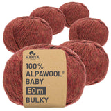 Alpawool® Baby 50 Bulky HF158 - 6x50g Alpakawolle Herbstlaub Melange