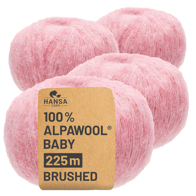 Alpawool® Baby Brushed HF161 - 4x50g Alpaca Wool Pearl Pink Melange