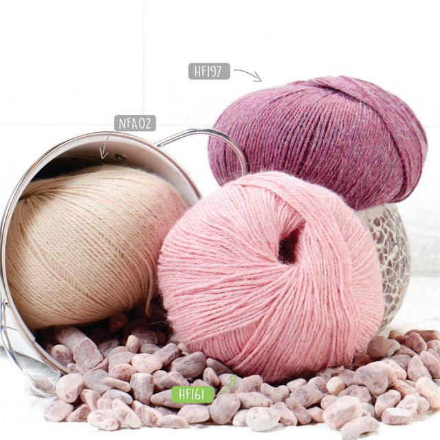 Alpawool® Baby 200 Fingering HF161 - 6x50g Alpaca Wool Pearl Pink Melange