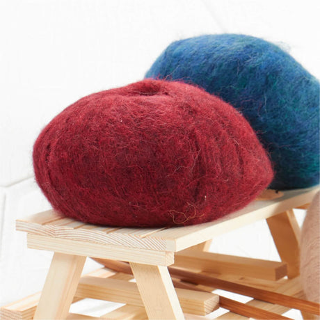 Alpawool® Baby Brushed HF179 - 4x50g Alpaca Wool Wine Red Melange