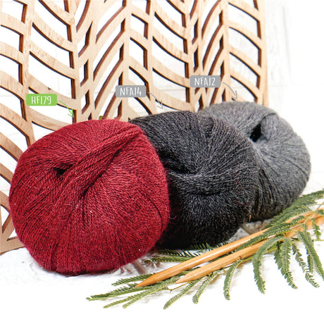 Alpawool® Baby 400 Lace HF179 - 4x50g Alpakawolle Weinrot Melange