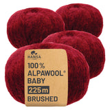 Alpawool® Baby Brushed HF179 - 4x50g Alpakawolle Weinrot Melange