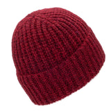 ALPAWOOL® Baby Big & Light Damen und Herren Mütze Weinrot Melange (HF179)