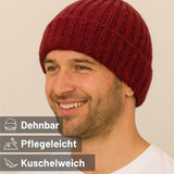 Bonnet Alpawool® Baby Big &amp; Light pour femme et homme, bordeaux mélangé (HF179)