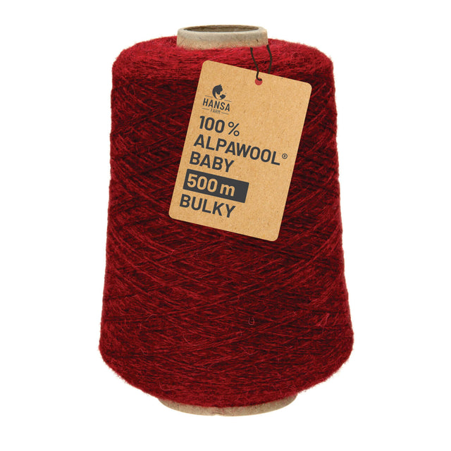 Alpawool® Baby 50 Bulky HF179 - 500g Alpakawolle Kone Weinrot Melange