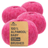 Alpawool® Baby Brushed HF191 - 4x50g Alpakawolle Himbeersahne Melange