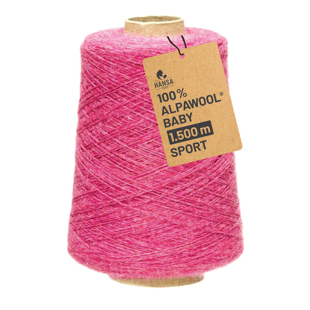 Alpawool® Baby 150 Sport HF191 - 500g Alpaca Wool Cone Raspberry Cream Melange