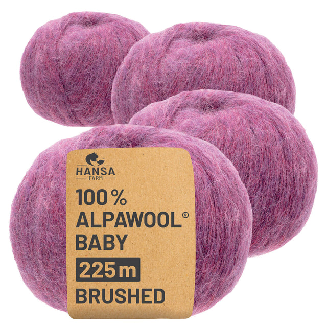 Alpawool® Baby Brushed HF197 - 4x50g Alpakawolle Beere Melange