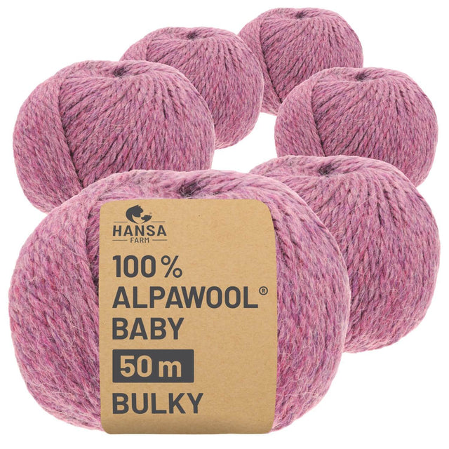 Alpawool® Baby 50 Bulky HF197 - 6x50g Alpakawolle Beere Melange