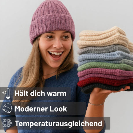 ALPAWOOL® Baby Big &amp; Light Women's and Men's Hat Berry Melange (HF197)