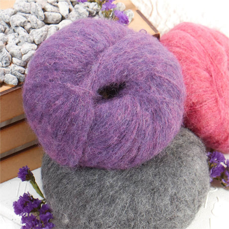 Alpawool® Baby Brushed HF204 - 4x50g Alpaca Wool Purple Melange
