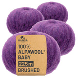 Alpawool® Baby Brushed HF204 - 4x50g Alpaca Wool Purple Melange