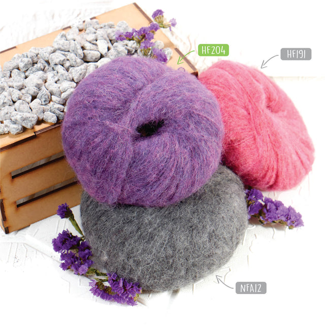 Alpawool® Baby Brushed HF204 - 4x50g Alpaca Wool Purple Melange