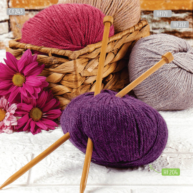 Alpawool® Baby 150 Sport HF204 - 6x50g laine d'alpaga violet mélange