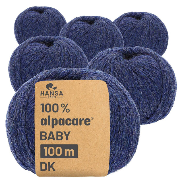 alpacare® Baby 100 DK washable HF236 - 6x50g alpaca wool dark blue melange