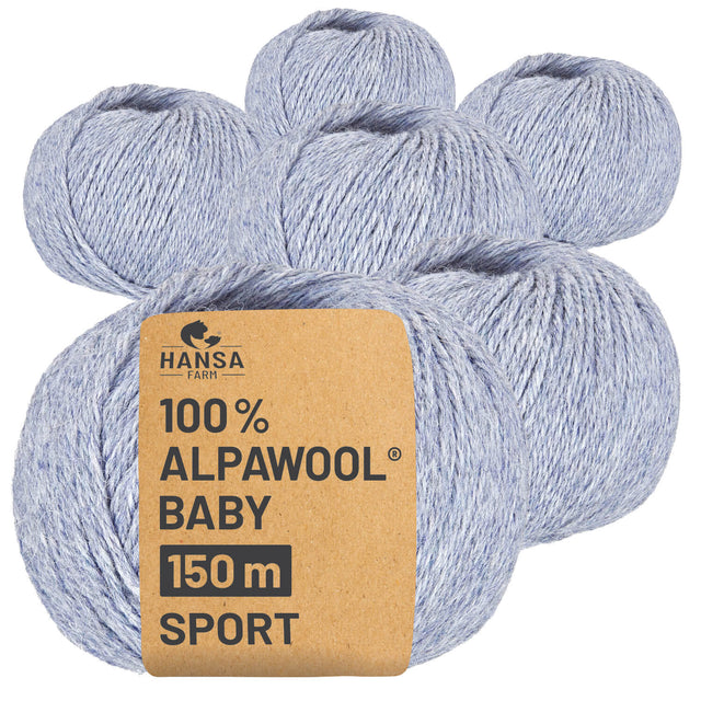 Alpawool® Baby 150 Sport HF241 - 6x50g Alpakawolle Gletscher Melange