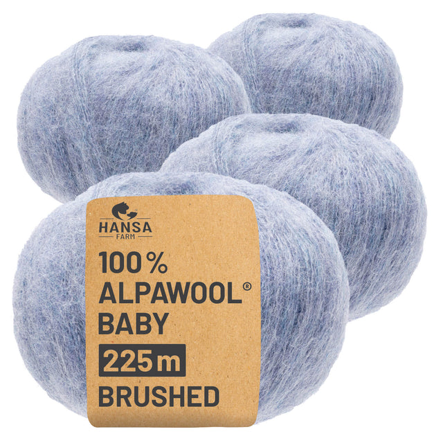 Alpawool® Baby Brushed HF241 - 4x50g Alpakawolle Gletscher Melange