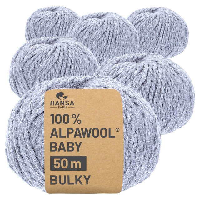 Alpawool® Baby 50 Bulky HF241 - 6x50g Alpaca Wool Glacier Melange