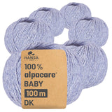 alpacare® Baby 100 DK waschbar HF241 - 6x50g Alpakawolle Gletscher Melange