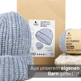 Bonnet Alpawool® Baby Big &amp; Light pour femme et homme, mélange glacier (HF241)