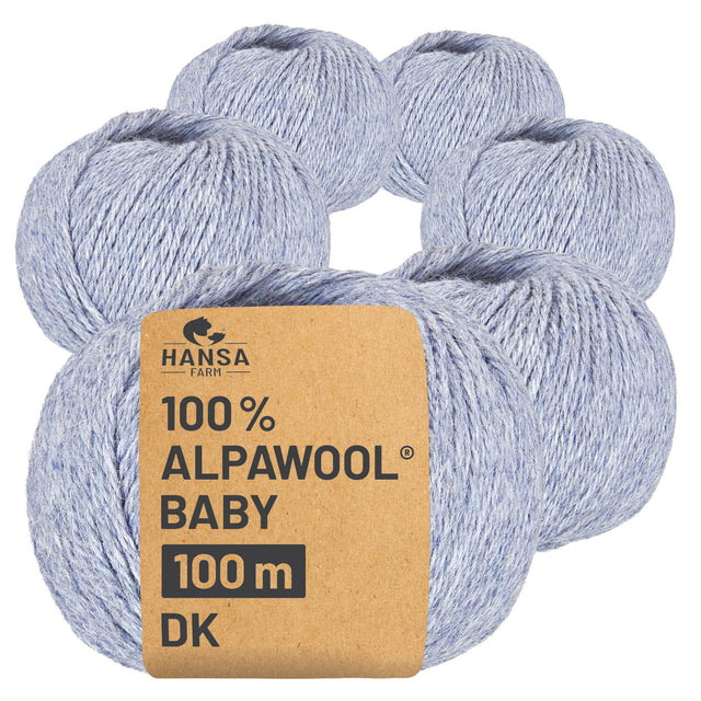 Alpawool® Baby 100 DK HF241 - 6x50g Alpaca Wool Glacier Melange