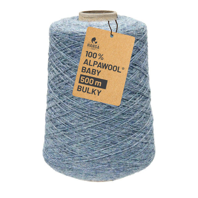 Alpawool® Baby 50 Bulky HF243 - 500g Alpakawolle Kone Grau-Grün Melange