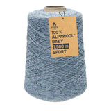 Alpawool® Baby 150 Sport HF243 - 500g Alpakawolle Kone Grau-Grün Melange