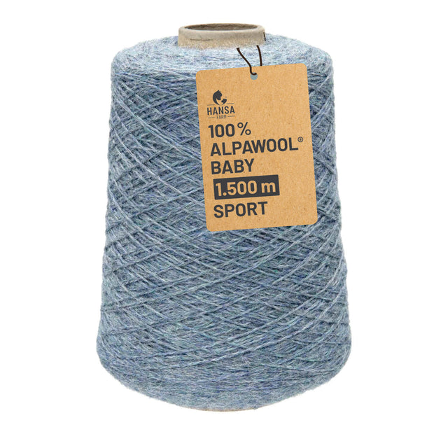 Alpawool® Baby 150 Sport HF243 - 500g Alpakawolle Kone Grau-Grün Melange