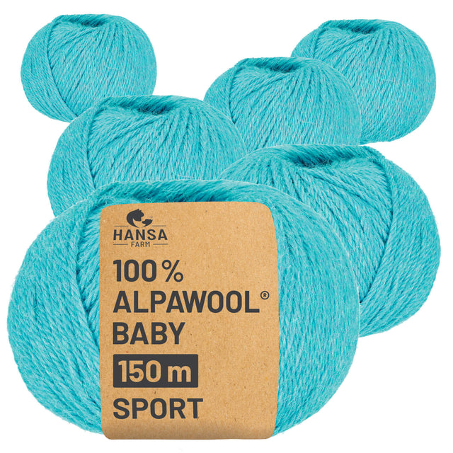 Alpawool® Baby 150 Sport HF255 - 6x50g Alpaca Wool Lagoon Melange